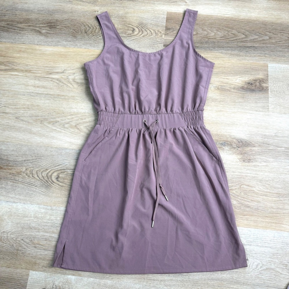 CALIA Purple Sleeveless Drawstring Waist Active Travel Dress Womens Size S